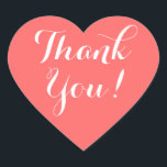 ハートのメッセージを含む感謝してい形状のシール ハートシール<br><div class="desc">ハートはメッセージ感謝していと一緒にシール。コーラルピンクカスタムまたは背景色。スクリプトエレガント文字。お客様に最適なエンベロープシーラーまたは結婚式の引き出物感謝していラベル。ありがとう愛ハート。</div>