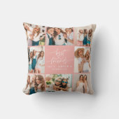 ハートのモダンピンク数々のの写真の友最高の人の数を表示 クッション (正面)