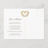 ハートのモノグラム 結婚式 キャンセレーション ゴールド ブラウン アンノ 案内ポストカード (裏面)