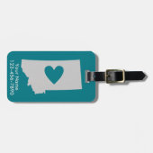ハートのモンタナの州のカスタムな荷物のラベル ラゲッジタグ (正面横)