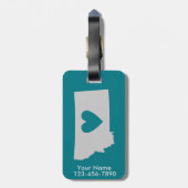 ハートのモンタナの州のカスタムな荷物のラベル ラゲッジタグ (裏面縦)