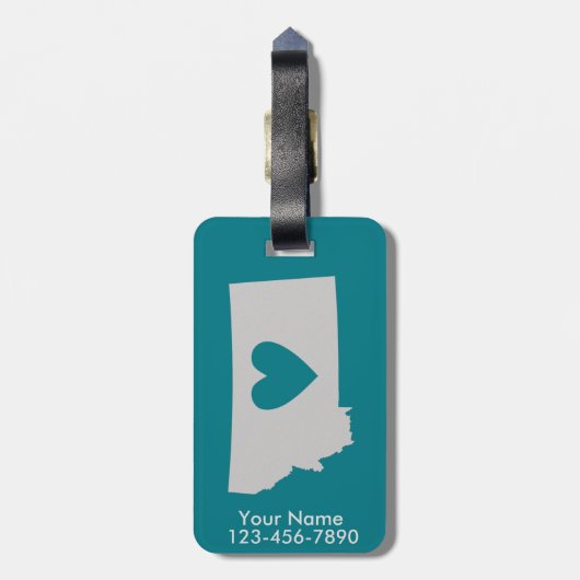 ハートのモンタナの州のカスタムな荷物のラベル ラゲッジタグ (裏面縦)