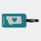 ハートのモンタナの州のカスタムな荷物のラベル ラゲッジタグ (裏面横)