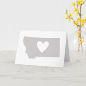 ハートのモンタナの州のシルエットの挨拶 カード (黄色い花)
