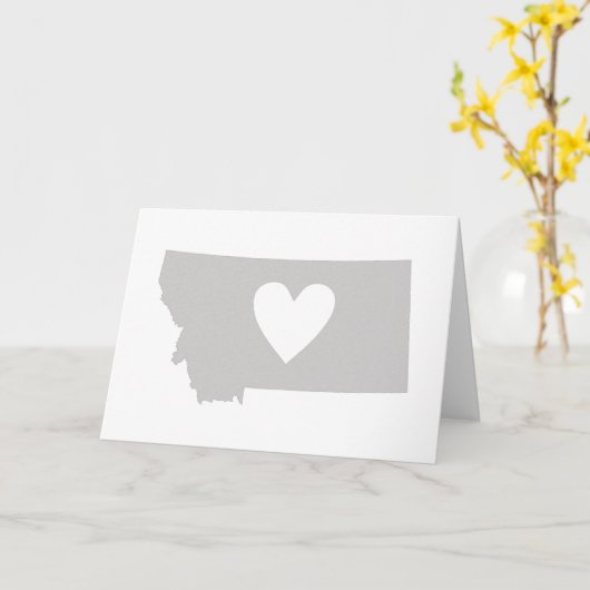 ハートのモンタナの州のシルエットの挨拶 カード (黄色い花)