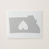 ハートのモンタナの州のシルエット ジグソーパズル (横)