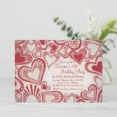 ハートのモンタージュの赤の招待状 招待状 (スタンド正面)