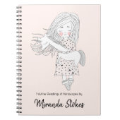 ハートのユニコーンマジック直感的リーディング ピンク ノートブック (正面)