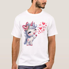 ハートのユニコーン - 可愛いラブユニコーン Tシャツ