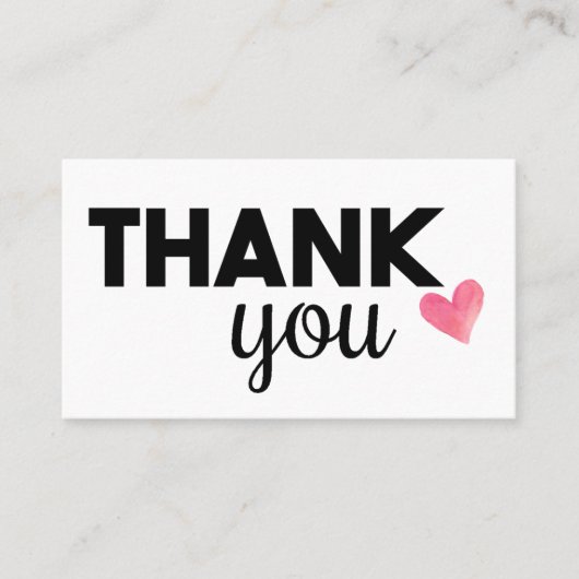 ハートのユニークな名刺ありがとう 名刺 (正面)