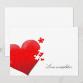 ハートのラジコンジグソーパズルの招待状 招待状 (正面/裏面)