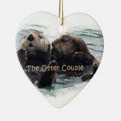 ハートのラッコ セラミックオーナメント (右)