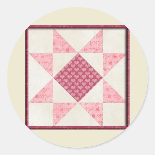 ハートのラブキルト ラウンドシール (正面)