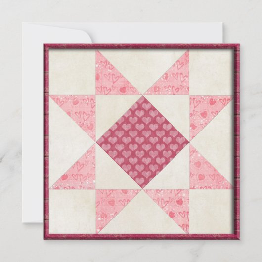 ハートのラブキルト 招待状 (正面)