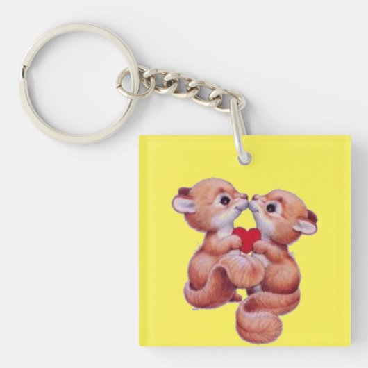 ハートのリス キーホルダー (正面)