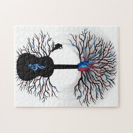 ハートのリズム- (超現実的なギターの芸術) ジグソーパズル (横)