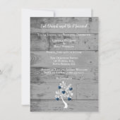 ハートのリハーサル結婚ディナーの青い木 招待状 (正面)