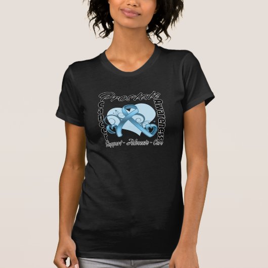 ハートのリボン-前立腺癌の認識度 Tシャツ (正面)