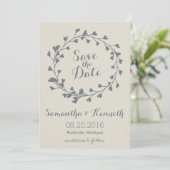 ハートのリース日付カードを保存する セーブザデート (スタンド正面)