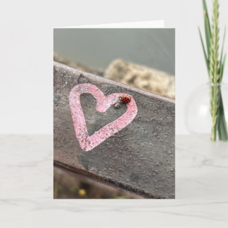 ハートのレディーバグ カード