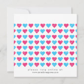 ハートのレトロレコード招待状 招待状 (裏面)