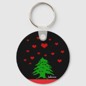 ハートのレバノン&レバノン国旗のファッション/ラブ キーホルダー (裏面)