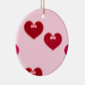 ハートのレースをピンクに塗る セラミックオーナメント (右)