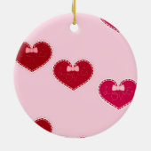 ハートのレースをピンクに塗る セラミックオーナメント (裏面)