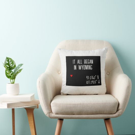 ハートのワイオミング州GPS座標 クッション (椅子)