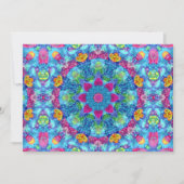 ハートのヴィンテージのすみれ色及び青のフラクタルの万華鏡のように千変万化するパターン 招待状 (正面)