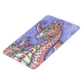 ハートの上に文字列ピンクのドラゴンバレンタイン，ファンタジー マグネット (左側)