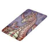 ハートの上に文字列ピンクのドラゴンバレンタイン，ファンタジー マグネット (左側)