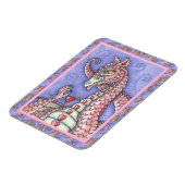 ハートの上に文字列ピンクのドラゴンバレンタイン，ファンタジー マグネット (左側)