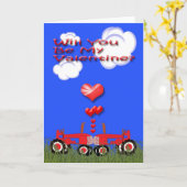 ハートの下のキスをするなトラクター カード (黄色い花)