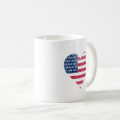 ハートの中のアメリカ国旗 コーヒーマグカップ (正面右)