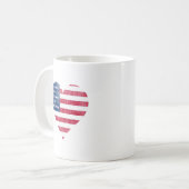 ハートの中のアメリカ国旗 コーヒーマグカップ (正面左)