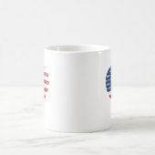 ハートの中のアメリカ国旗 コーヒーマグカップ (中央)