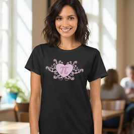 ハートの中のキュートなピンクのπ Tシャツ