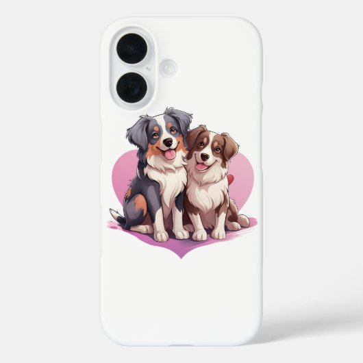 ハートの中の可愛いキャバリア・スパニエルカップル Case-Mate iPhoneケース (裏面)