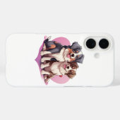ハートの中の可愛いキャバリア・スパニエルカップル Case-Mate iPhoneケース (裏面 (横))