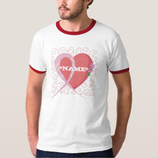 ハートの乳癌カスタマイズ可能なB… -カスタマイズ Tシャツ
