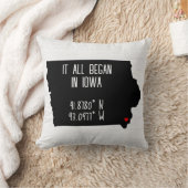 ハートの付いたアイオワ州のGPS座標 クッション (ブランケット)