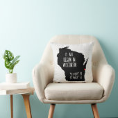 ハートの付いたウィスコンシン州のGPS座標 クッション (椅子)