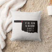 ハートの付いたオクラホマ州のGPS座標 クッション (ブランケット)