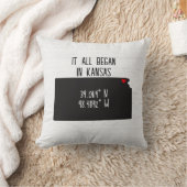 ハートの付いたカンザス州のGPS座標 クッション (ブランケット)