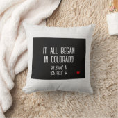 ハートの付いたコロラド州のGPS座標 クッション (ブランケット)