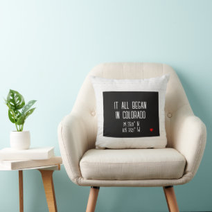 ハートの付いたコロラド州のGPS座標 クッション