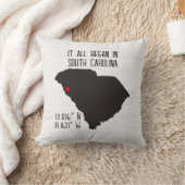 ハートの付いたサウスカロライナ州のGPS座標 クッション (ブランケット)
