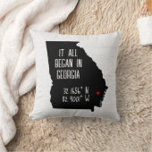 ハートの付いたジョージア州のGPS座標 クッション (ブランケット)