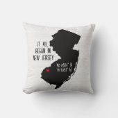 ハートの付いたニュージャージー州のGPS座標 クッション (正面)